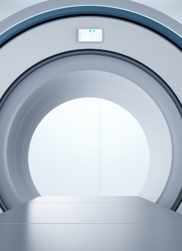 Closeup of MRI machine